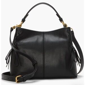 Vince Camuto Sabra Bow Leather Crossbody Satchel NEW! Black purse Coquette bows